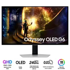 SAMSUNG - Odyssey OLED G6 27 Gaming Monitor QHD 240Hz 0.03ms OLED HDR10+