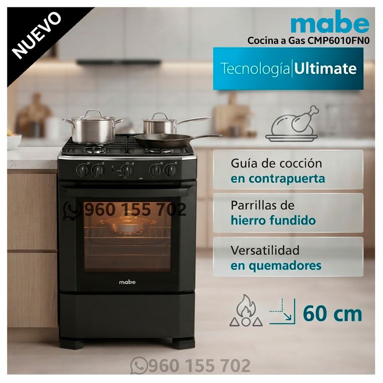 Cocina a Gas 60 cm CMP6010FN0 Negro