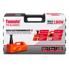TOMATE - Gato Eléctrico Hidráulico 5 Ton TO-EJ4001 12V para Automóvil con Accesorios Completos