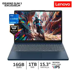 LENOVO - Laptop IdeaPad Slim 3 15IRH10 Ci7 13620H 16Gb Ram 1Tb SSD 15.3 WUXGA IPS-83K1016ELM