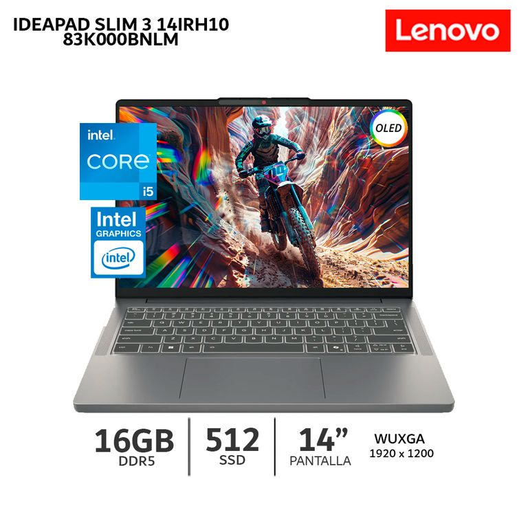 Laptop IdeaPad Slim 3 14IRH10 14 WUXGA OLED- Ci5-13420H 16Gb Ram 512Gb SSD-83K000BNLM