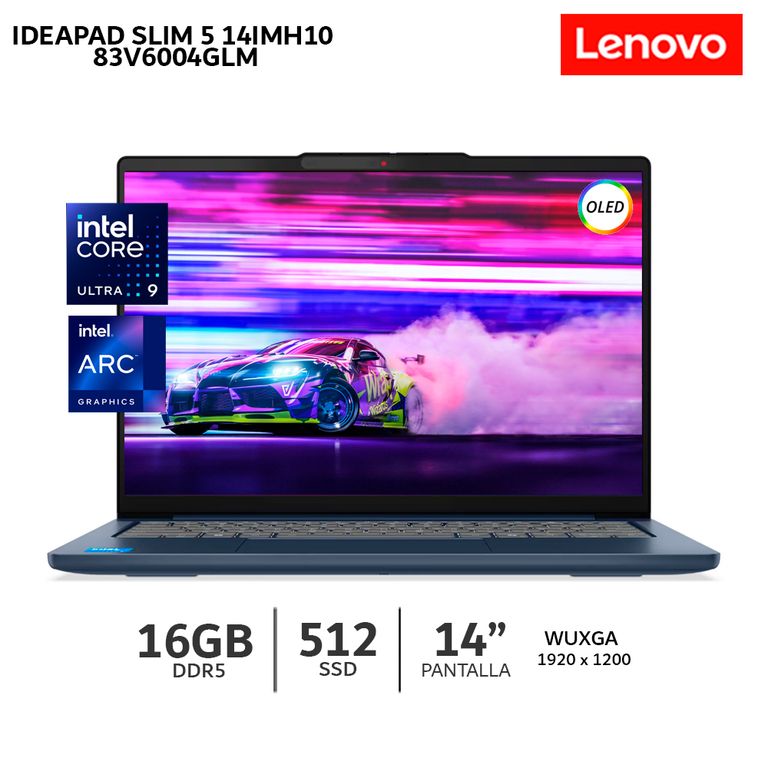 Laptop IdeaPad Slim 5 14IMH10 Ultra 9 185H 16Gb Ram 512Gb SSD OLED 14 WUXGA-83V6004GLM