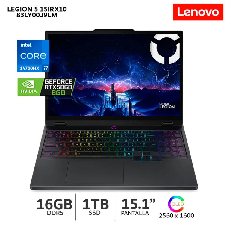 Laptop Legion 5 15IRX10 Ci7-14700HX 16Gb Ram1Tb SSD 15.1 WQXGA OLED RTX 5060 8Gb-83LY00J9LM