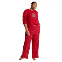 Victoria'S Secret - PIJAMA OVERSIZE VICTORIAS SECRET ROJA CON LOGO BRILLANTE