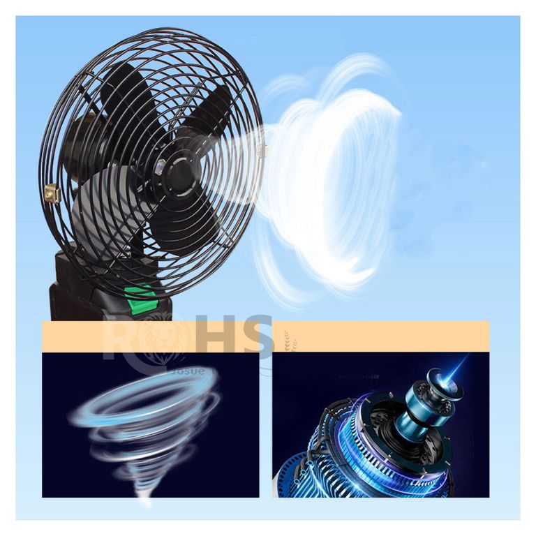 Ventilador Inalámbrico Recargable Portátil Con 2 Baterías Y Cargador Para Hogar, Camping Y Taller