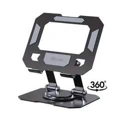 GENERICO - Soporte para IPad y Tablet Metálico Plegable 360° Ajustable en Altura Negro