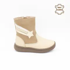 FAR WEST - Botines Niña Lia Cuero Nude