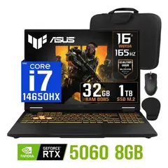 ASUS - Laptop TUF Gaming F16 2025 Intel Core i7 14650HX RAM 32GB SSD 1TB RTX 5060 16" WUXGA 165HZ