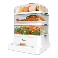 RAFF - Vaporera de Alimentos de 3 Niveles - Blanco