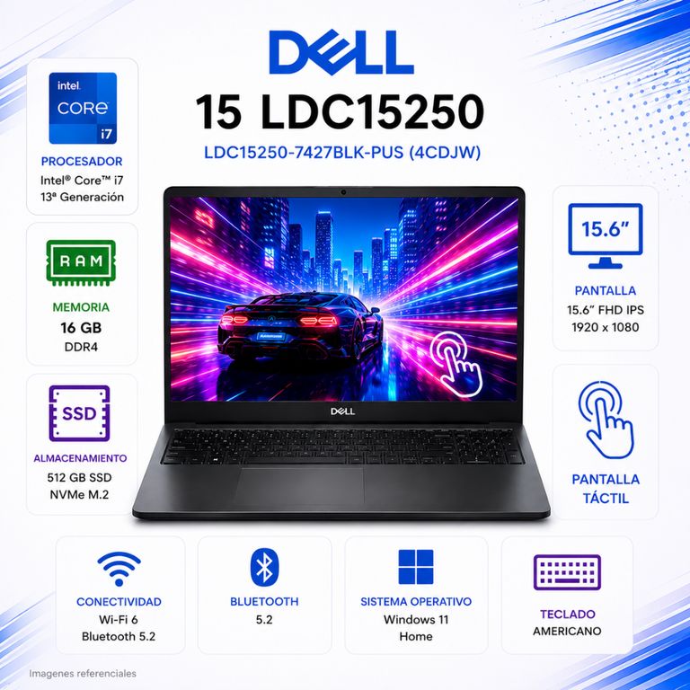 Laptop 15 Intel Core i7-1355U 16GB 512GB SSD 15.6" FHD Touch 15 LDC15250-7427