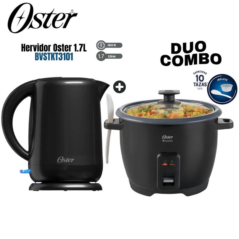 PACK Olla Arrocera 1.8 L Y HERVIDOR ELECTRICO BVSTKT3101 1.7 L- NEGRO