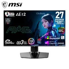 Msi - Monitor Gamer MAG 272QP QD-OLED X50 27" QHD 500Hz 0.03ms HDR True Black 500