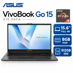 ASUS - Vivobook Go 15 , Ryzen 5-40, 8GB RAM, 512GB SSD, 15.6″ FHD, Windows 11 , TECLADO EN ESPAÑOL