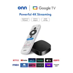 ONN - 4k 2026 Streaming Device Google Tv Box Para Usar En Perú