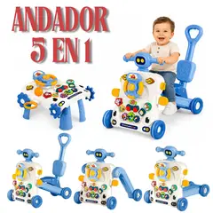 Bibi - Andador caminador para bebe 5 en 1 Azul