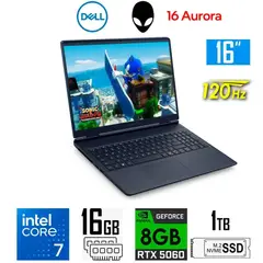 Dell - Laptop gamer Alienware 16 Aurora Core 7-240H Nvidia RTX5060 Ram 16gb Ssd 1tb 16″ QHD+ 120Hz