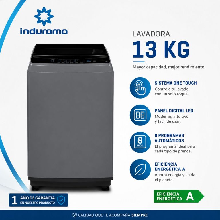 Lavadora 13 kg Carga Superior LRI-13DGR Gris Oscuro