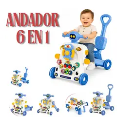 Bibi - Andador caminador para bebe 6 en 1 Azul