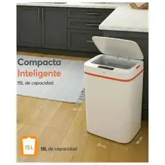 OEM - BASURERO INTELIGENTE - Con Sensor Abre Y Cierra Automático 15L