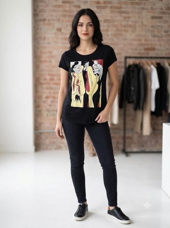 Polo Negro Mujer Cruella