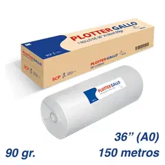 GALLO - ROLLO PAPEL PLOTTER 36 x150 MTS 90GR (TUCO 3" A0)