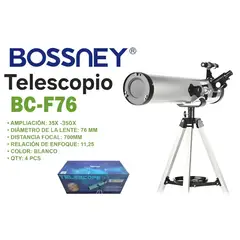 OEM - Telescopio Reflector Bossney BC-F76 35X-350X para Observación Astronómica