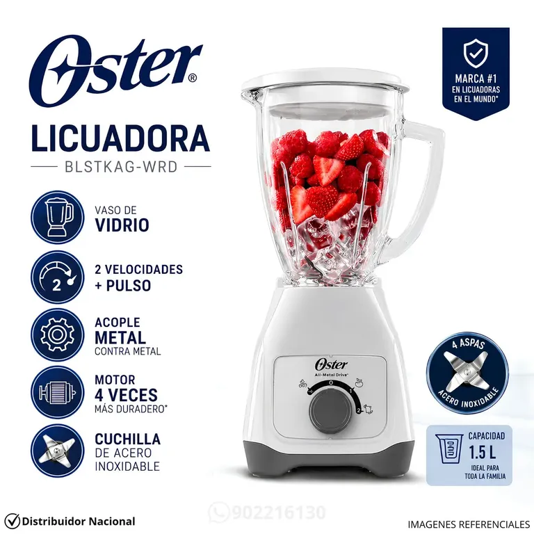 Licuadora 1.5L BLSTKAG-WRD 2 Velocidades