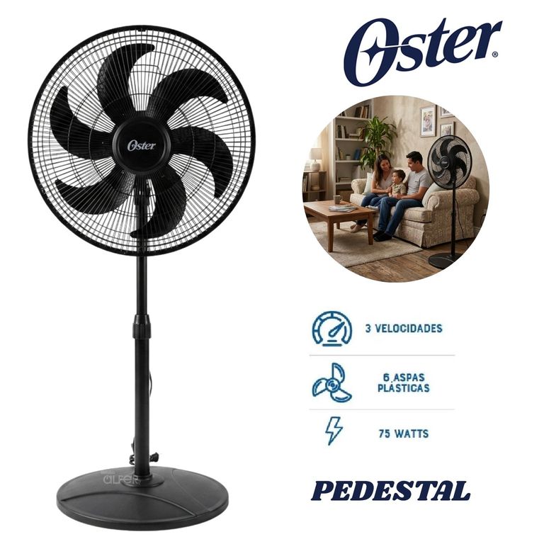 Ventilador de Pedestal 18" 75 Watts 3 Velocidades EOSVELIST1631-6H