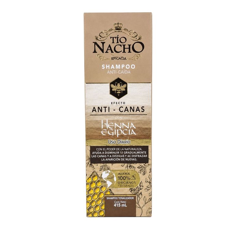 Shampoo Efecto Anti-canas Henna Egipcia 415 ml - TÍO NACHO