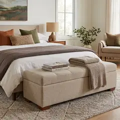 MAVISAC - Baúl Ardeco Plaza Queen Tela Aterciopelada - Beige