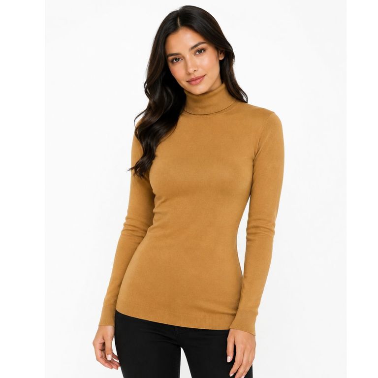 Chompa de mujer cashmere hilo Cuello alto