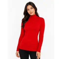 GENERICO - Chompa de mujer cashmere hilo Cuello alto