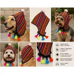GENERICO - Chullo Andino para Perros Gorro Tradicional con Diseño Peruano -XS