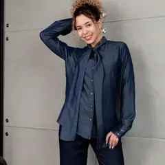 NANAMIKA JEANS - Blusa Jean Tencel Manga Larga Mujer Thaiz