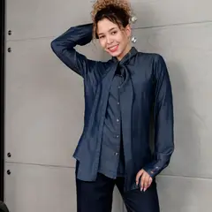 NANAMIKA JEANS - Blusa Jean Tencel Manga Larga Mujer Thaiz