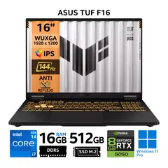 ASUS - Laptop TUF Gaming F16, 16" WUXGA IPS, Core i7 14650HX, RAM 16GB, SSD 512GB, RTX 5050, Win 11