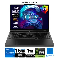 LENOVO - Laptop Legion 5 15IRX10, 15.3" WUXGA IPS, Core i7 13650HX, RAM 16GB, SSD 1TB, RTX 5060, Win11