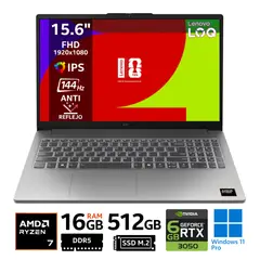 LENOVO - Laptop LOQ 15ARP10E, 15.6" FHD IPS, Ryzen 7 7735HS, RAM 16GB, SSD 512GB, RTX 3050, Win 11