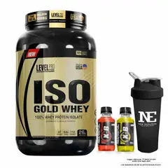 Level Pro - ISO GOLD WHEY 2.43 LIBRAS CHOCOLATE + SHAKER