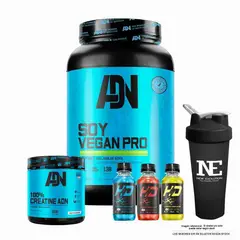 ADN - COMBO NUTRITION - SOY VEGAN PRO 1.5KG CHOCOLATE + CREATINE 500G +SHAKER