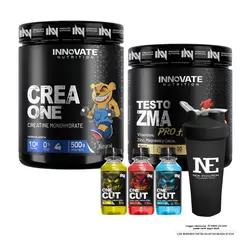 INN INNOVATE NUTRITION - COMBO INNOVATE NUTRITION - CREA ONE 500G + TESTO ZMA 300G CITRUS PUNCH + SHAKER