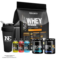 INN INNOVATE NUTRITION - INN- WHEY POWDER 3KG. VAINILLA + CREA ONE 500G + BCAA ONE 500G NARANJA + SHAKER