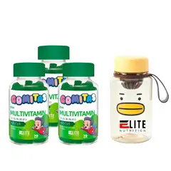 ELITE NUTRITION - COMBO GOMITAS PARA NIÑOS KIDS - 3 ELITE MULTIVITAMIN + TOMATODO