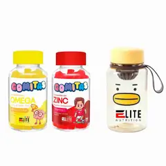 ELITE NUTRITION - COMBO GOMITAS PARA NIÑOS - ELITE ZINC + ELITE OMEGA + TOMATODO