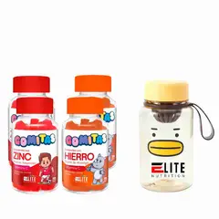 ELITE NUTRITION - COMBO GOMITAS PARA NIÑOS ELITE NUTRITION- 2 ELITE ZINC+ 2 ELITE HIERRO+TOMATODO