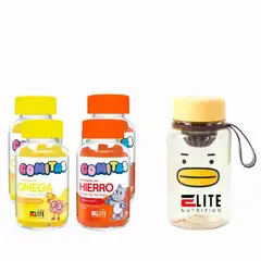 ELITE NUTRITION - COMBO GOMITA PARA NIÑO ELITE NUTRITION- 2 ELITE OMEGA+ 2 ELITE HIERRO +TOMATODO
