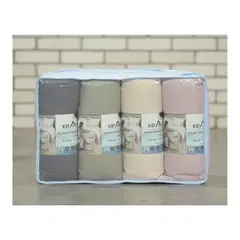 CASATEX - PACK DE 4 SÁBANAS CON ELÁSTICO 100% ALGODÓN