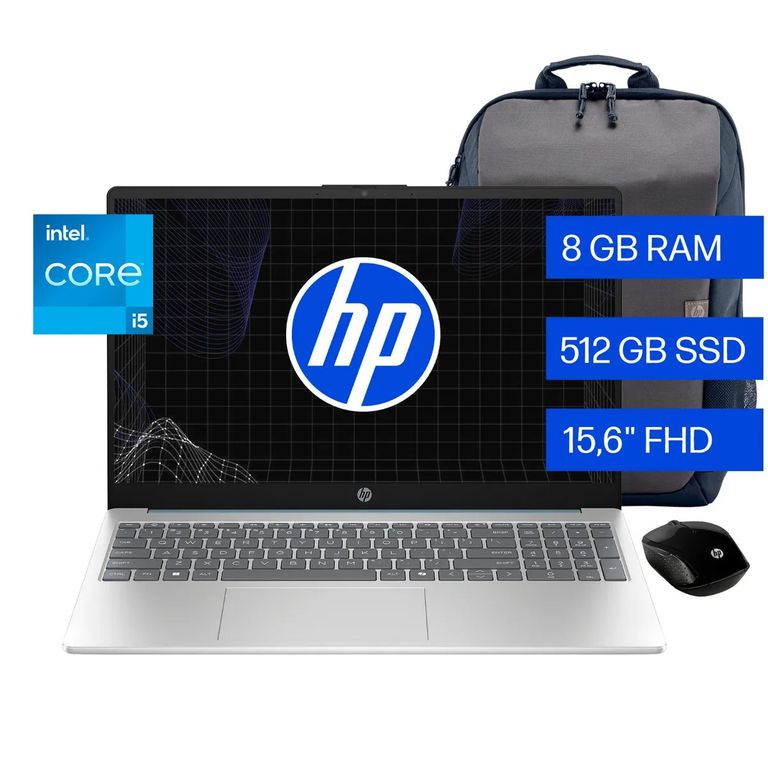 Laptop 15-fd0253la Intel Core i5-1334U 8gb Ram 512gb Ssd 15.6 + Mochila + Mouse