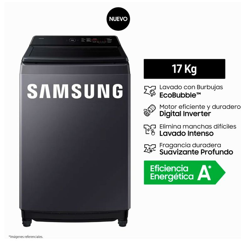 Lavadora 17 KG EcoBubble Inverter WA40F17E7CPE GRIS Grafito