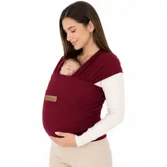 CERDITA - FULAR PARA BEBÉ CON BOLSILLO COLOR VINO